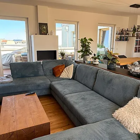Апартаменты Modernes-Penthouse Xxl-Dachterrasse Mit Whirlpool, Grill Zentrumsnah Лейпциг