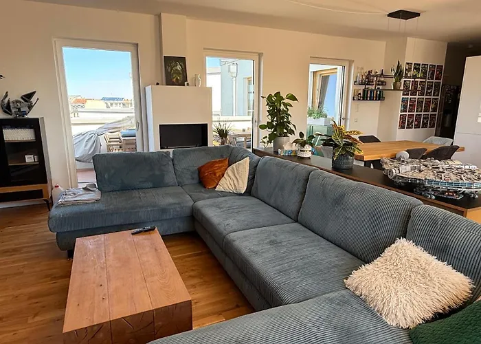 公寓 Stylisches Penthouse Mit Xxl Dachterrasse 70Qm Whirlpool Ab Mai Klimaanlage Und Gasgrill Zentrumnah 莱比锡