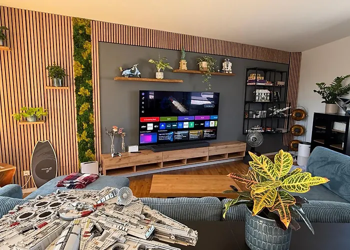 Stylisches Penthouse Mit Xxl Dachterrasse 70Qm Whirlpool Ab Mai Klimaanlage Und Gasgrill Zentrumnah 莱比锡